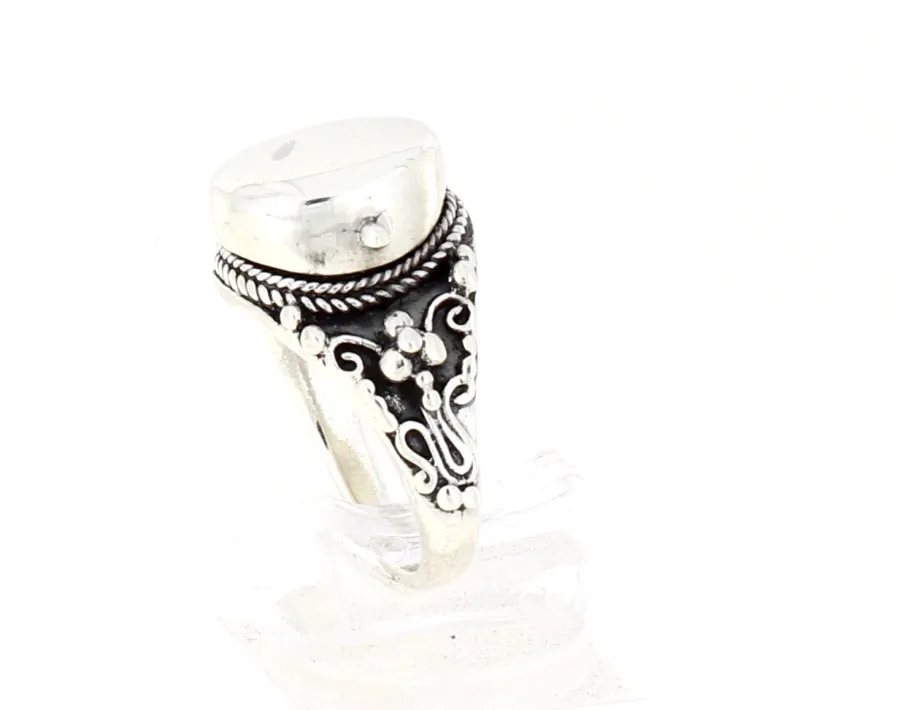 Ring Giftring mit Behälter Silberring echt Silber Größe 60-9 IX-14